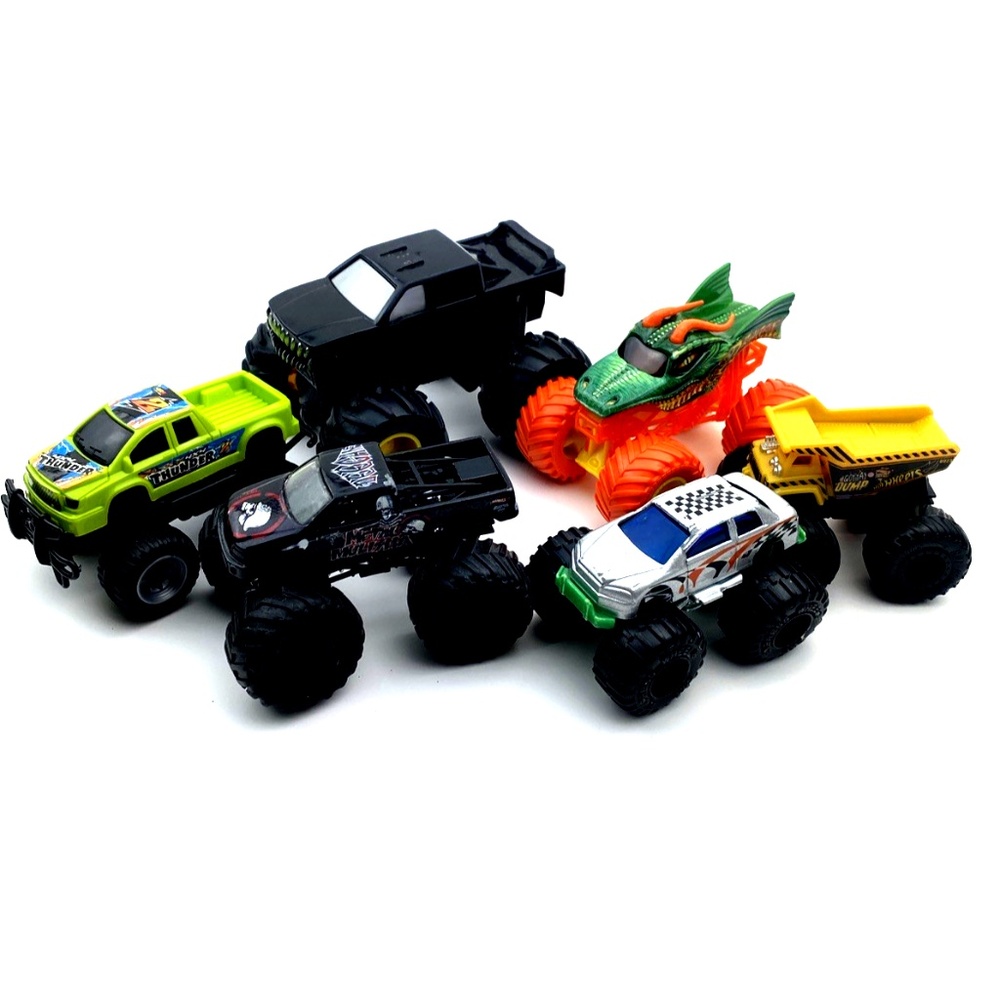 Big Truck Toy Cars Playset Lot of 6 Children Kids Big Wheels Boys